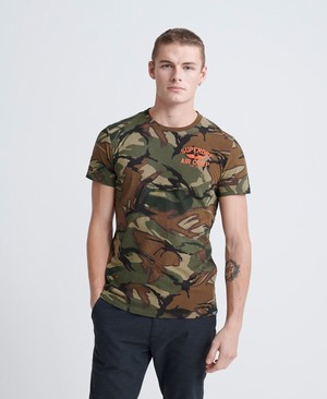 Superdry Dry Graphic Camo Férfi Pólók Camo | FBUEL4596